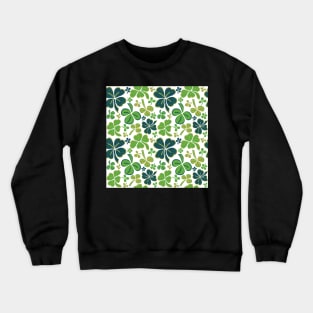 Green Lucky Clover Hand Drawn Pattern Crewneck Sweatshirt